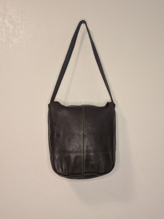 Esprit Handbags - Vintage ESPRIT Collection San Francisco Chocolate Brown Leather Shoulder Bag 90s